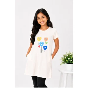 Essentials Heart Balloon Long Tee – Off White